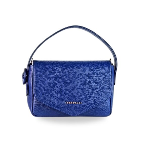 Borsa in pelle modello Poveglia color bluette fronte